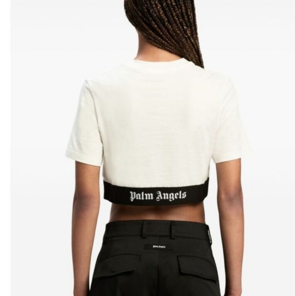 Palm Angels | Logo Underband Cropped T Shirt - Picture 10 of 11